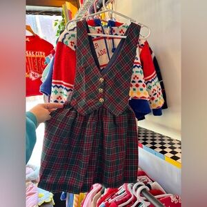 Vintage plaid tartan girls dress